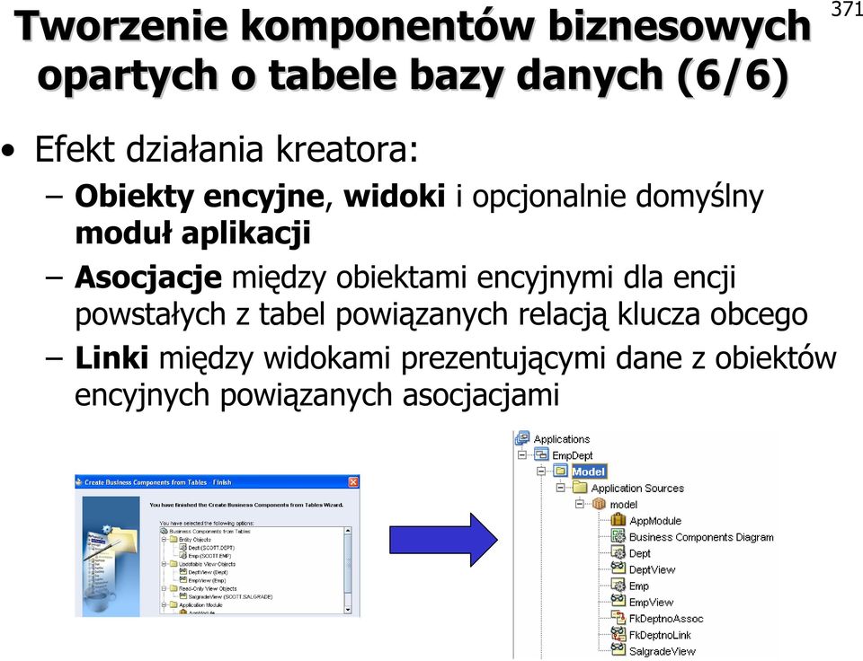 Asocjacje między obiektami encyjnymi dla encji powstałych z tabel powiązanych relacją