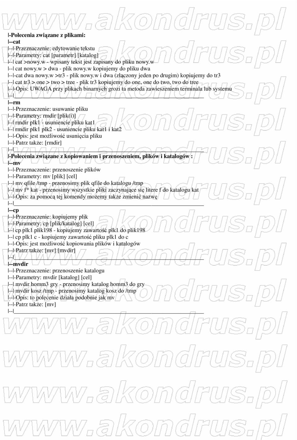 w i dwa (złączony jeden po drugim) kopiujemy do tr3 -- cat tr3 > one > two > tree - plik tr3 kopiujemy do one, one do two, two do tree -- -Opis: UWAGA przy plikach binarnych grozi ta metoda