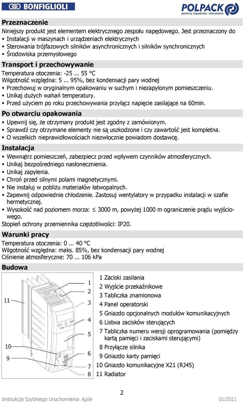 przechowywanie Temperatura otoczenia: -25... 55 C Wilgotność względna: 5... 95%, bez kondensacji pary wodnej Przechowuj w oryginalnym opakowaniu w suchym i niezapylonym pomieszczeniu.