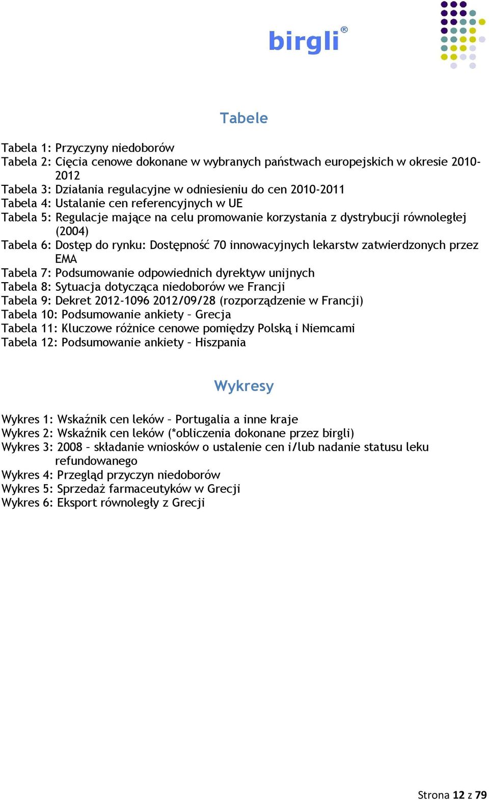 zatwierdzonych przez EMA Tabela 7: Podsumowanie odpowiednich dyrektyw unijnych Tabela 8: Sytuacja dotycząca niedoborów we Francji Tabela 9: Dekret 2012-1096 2012/09/28 (rozporządzenie w Francji)