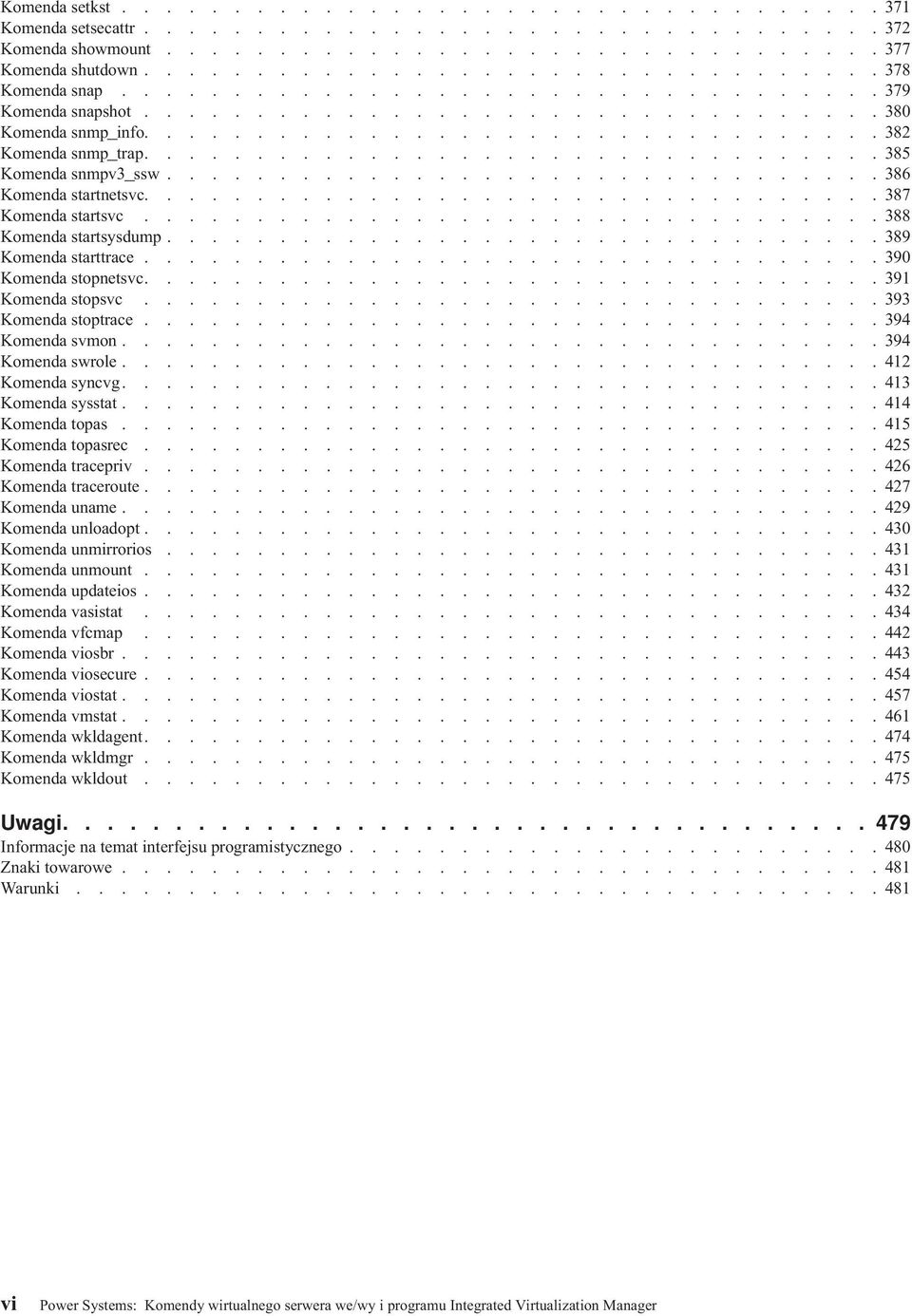 ............................... 386 Komenda startnetsvc................................. 387 Komenda startsvc................................. 388 Komenda startsysdump................................ 389 Komenda starttrace.