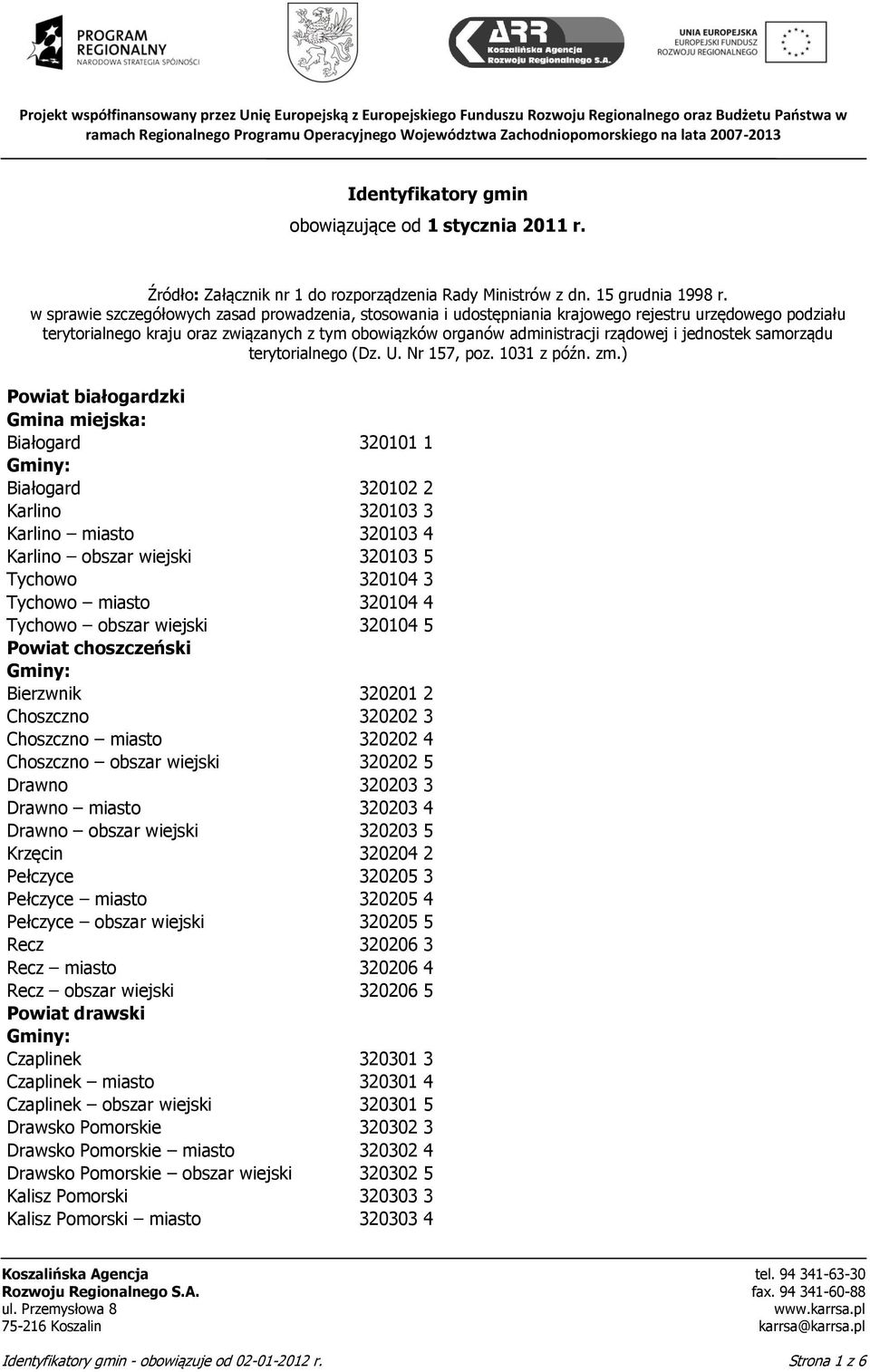 jednostek samorządu terytorialnego (Dz. U. Nr 157, poz. 1031 z późn. zm.