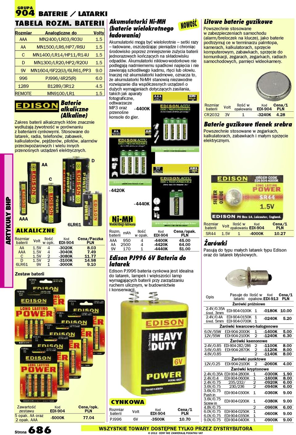 5 Baterie alkaliczne (Alkaline) Zakres baterii alkaicznych które znacznie wydłużają żywotność w porównaniu z bateriami cynkowymi.