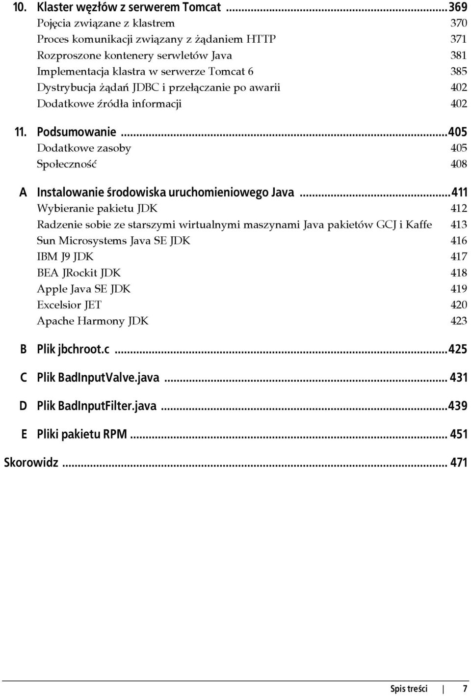 przełączanie po awarii 402 Dodatkowe źródła informacji 402 11. Podsumowanie...405 Dodatkowe zasoby 405 Społeczność 408 A Instalowanie środowiska uruchomieniowego Java.