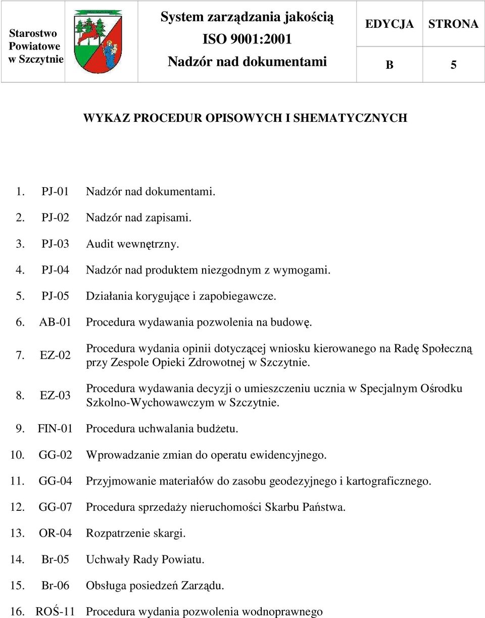 EZ-03 Procedura wydania opinii dotyczącej wniosku kierowanego na Radę Społeczną przy Zespole Opieki Zdrowotnej.