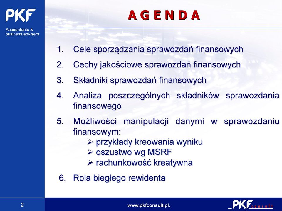 Analiza poszczególnych składników sprawozdania finansowego 5.