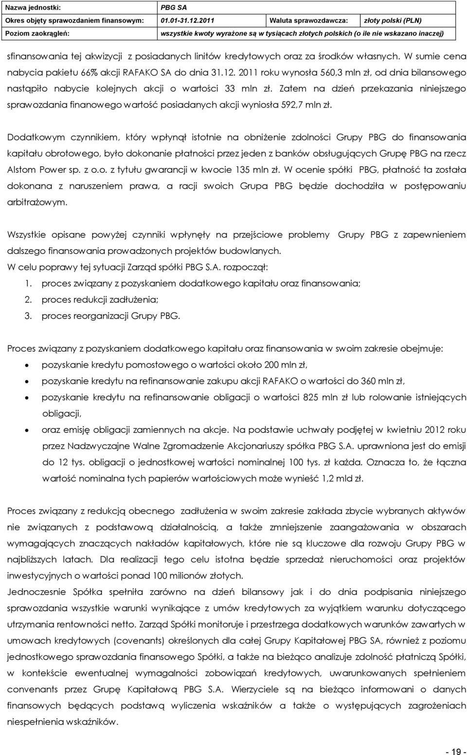 Zatem na dzień przekazania niniejszego sprawozdania finanowego wartość posiadanych akcji wyniosła 592,7 mln zł.