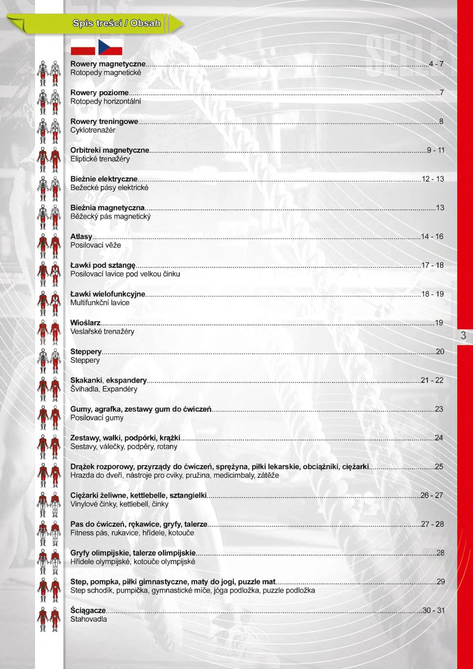 ........ 17-18 Posilovacf lavice pod velkou cinku Ławki wielofunkcyjne... 18-19 Multifunkcnf lavice Wioślarz......... 19 Veslafske trenazery Steppery...... 20 Steppery Skakanki, ekspandery.