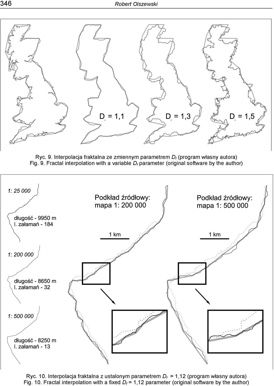 Fractal interpolation with a variable D f parameter (original software by the author) Ryc. 10.