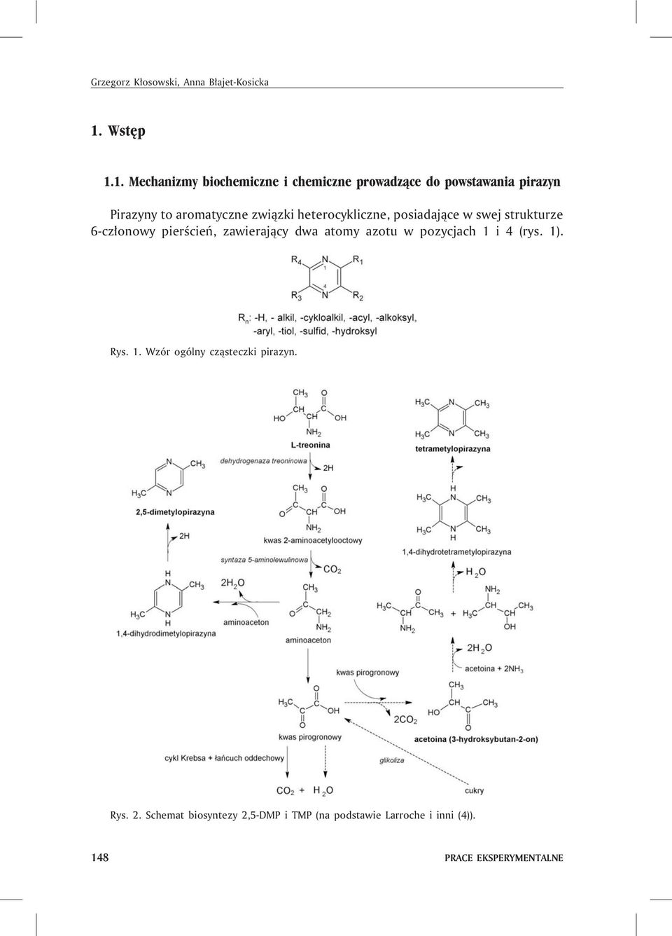 1. Mechanizmy biochemiczne i chemiczne prowadz¹ce do powstawania pirazyn Pirazyny to aromatyczne zwi¹zki