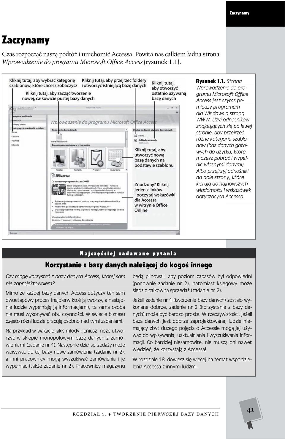 Użyj odnośników znajdujących się po lewej stronie, aby przejrzeć różne kategorie szablonów (baz danych gotowych do użytku, które możesz pobrać i wypełnić własnymi danymi).