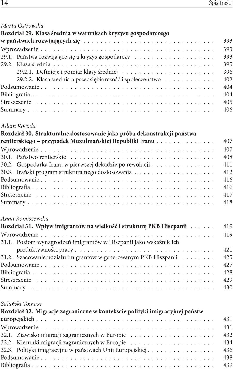 2.2. Klasa średnia a przedsiębiorczość i społeczeństwo............ 402 Podsumowanie......................................... 404 Bibliografia........................................... 404 Streszczenie.