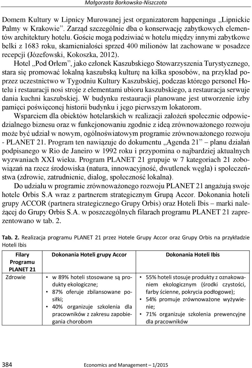 Goście mogą podziwiać w hotelu między innymi zabytkowe belki z 1683 roku, skamieniałości sprzed 400 milionów lat zachowane w posadzce recepcji (Józefowski, Kokoszka, 2012).