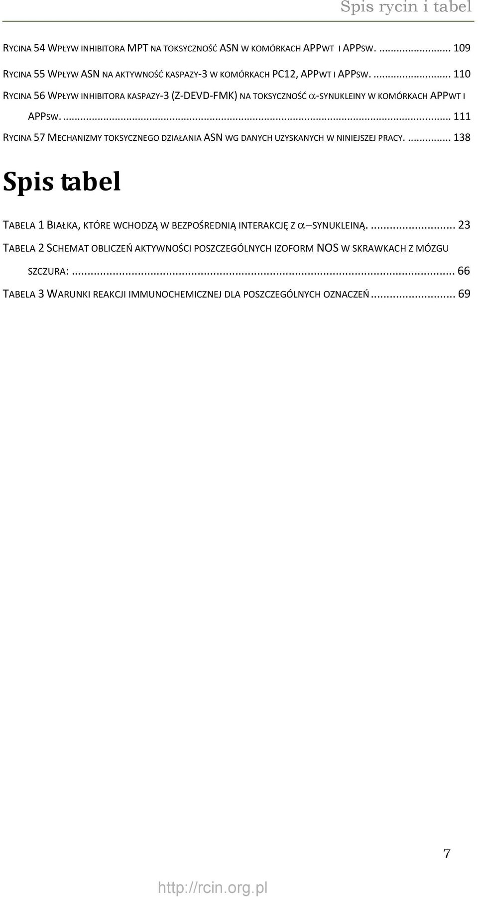 ... 110 RYCINA 56 WPŁYW INHIBITORA KASPAZY 3 (Z DEVD FMK) NA TOKSYCZNOŚĆ α SYNUKLEINY W KOMÓRKACH APPWT I APPSW.