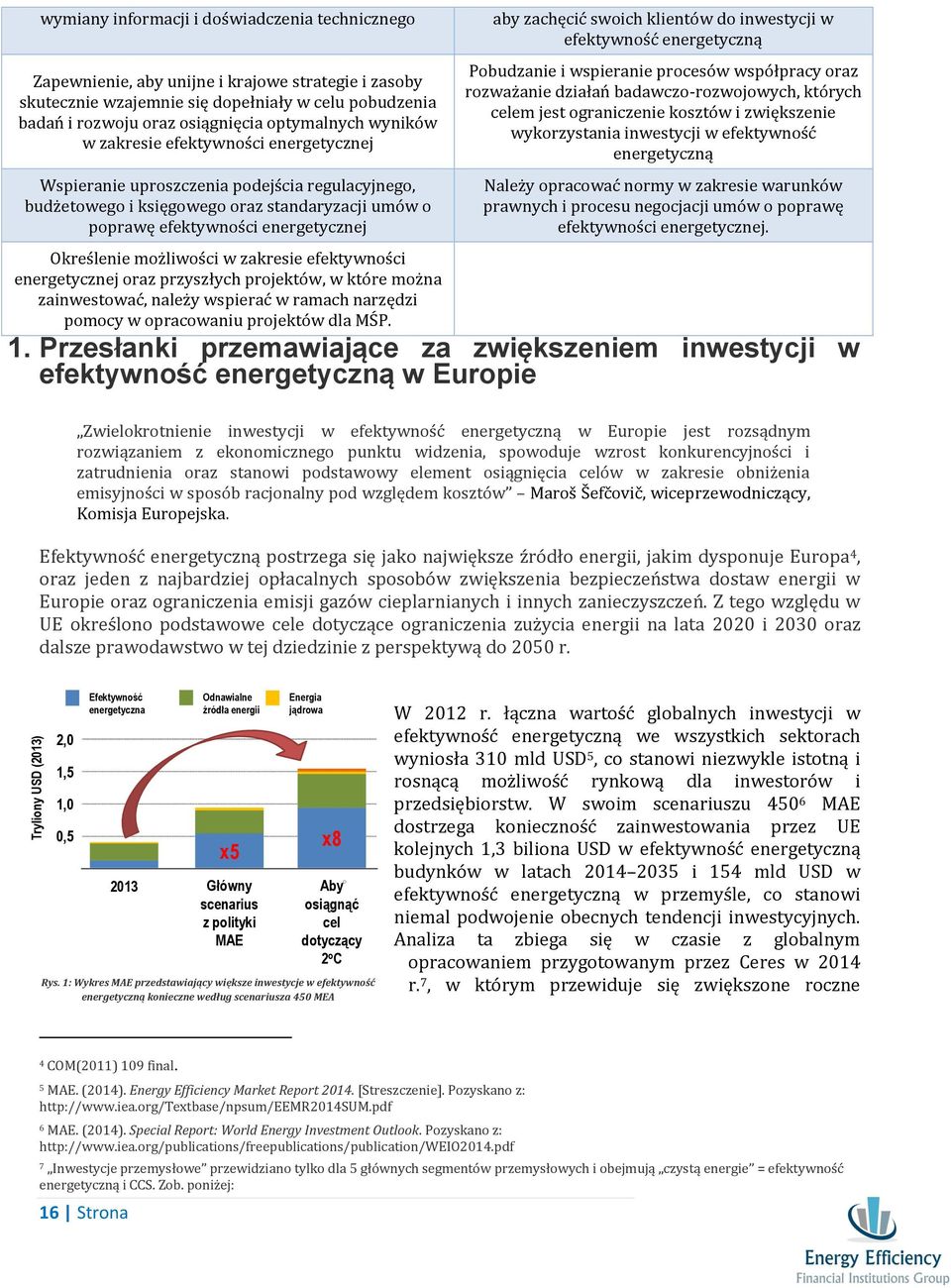 działań badawczo-rozwojowych, których celem jest ograniczenie kosztów i zwiększenie wykorzystania inwestycji w efektywność energetyczną Wspieranie uproszczenia podejścia regulacyjnego, budżetowego i