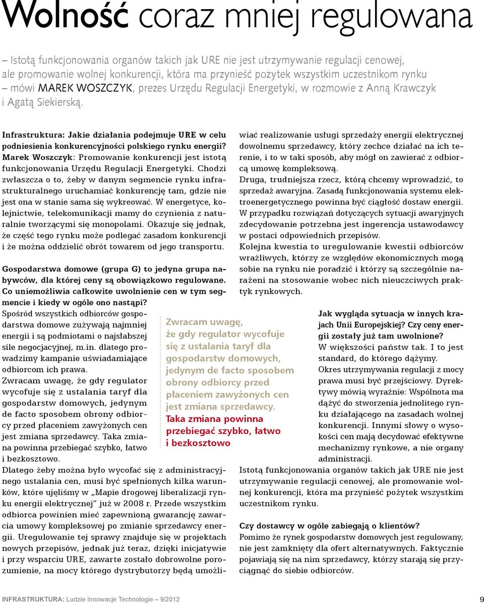 Infrastruktura: Jakie działania podejmuje URE w celu podniesienia konkurencyjności polskiego rynku energii?