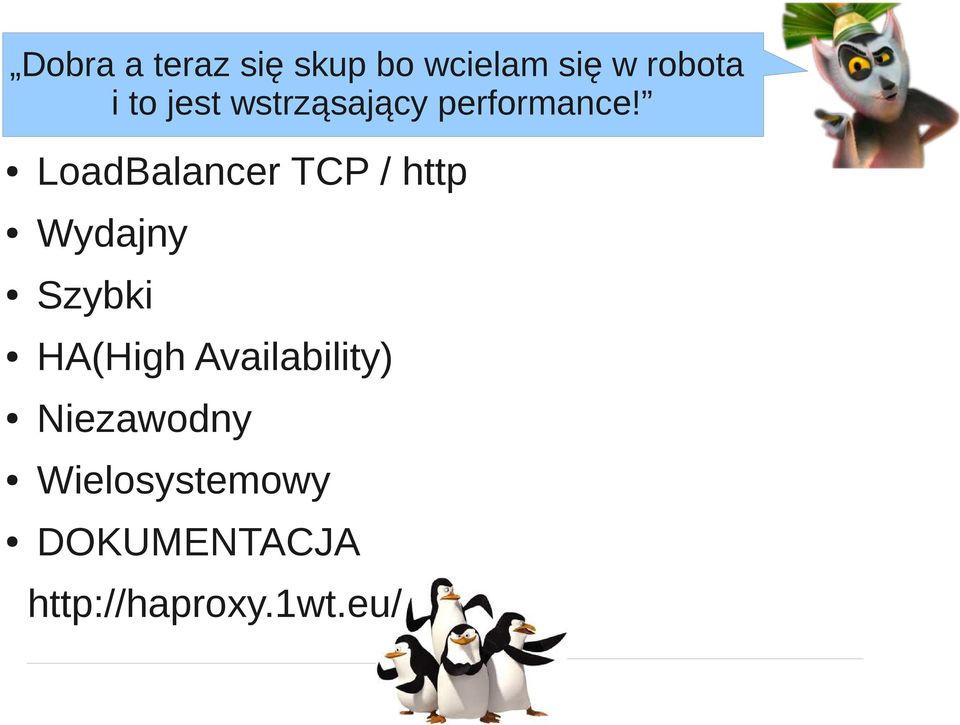 LoadBalancer TCP / http Wydajny Szybki HA(High