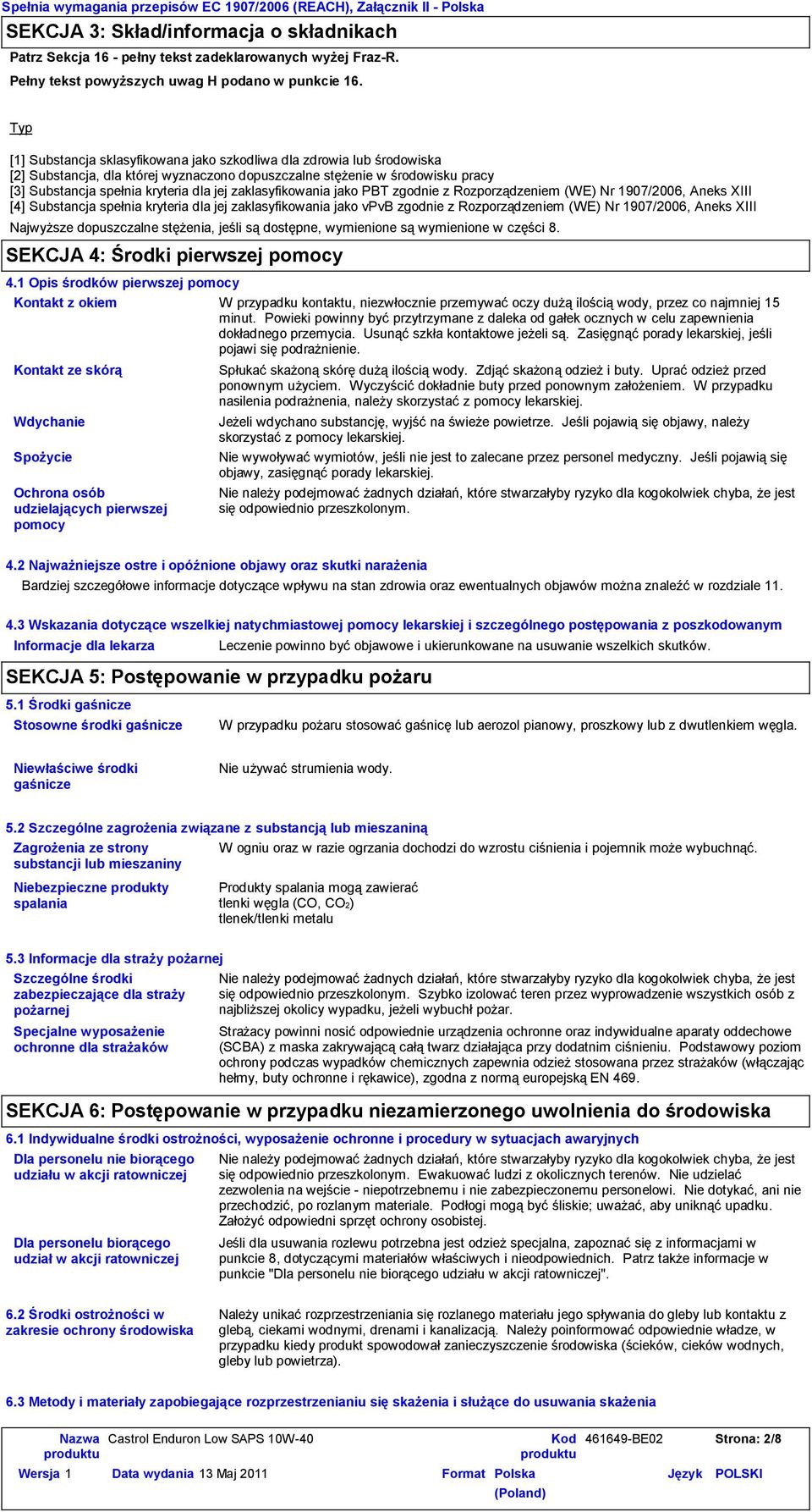 Typ [1] Substancja sklasyfikowana jako szkodliwa dla zdrowia lub środowiska [2] Substancja, dla której wyznaczono dopuszczalne stężenie w środowisku pracy [3] Substancja spełnia kryteria dla jej