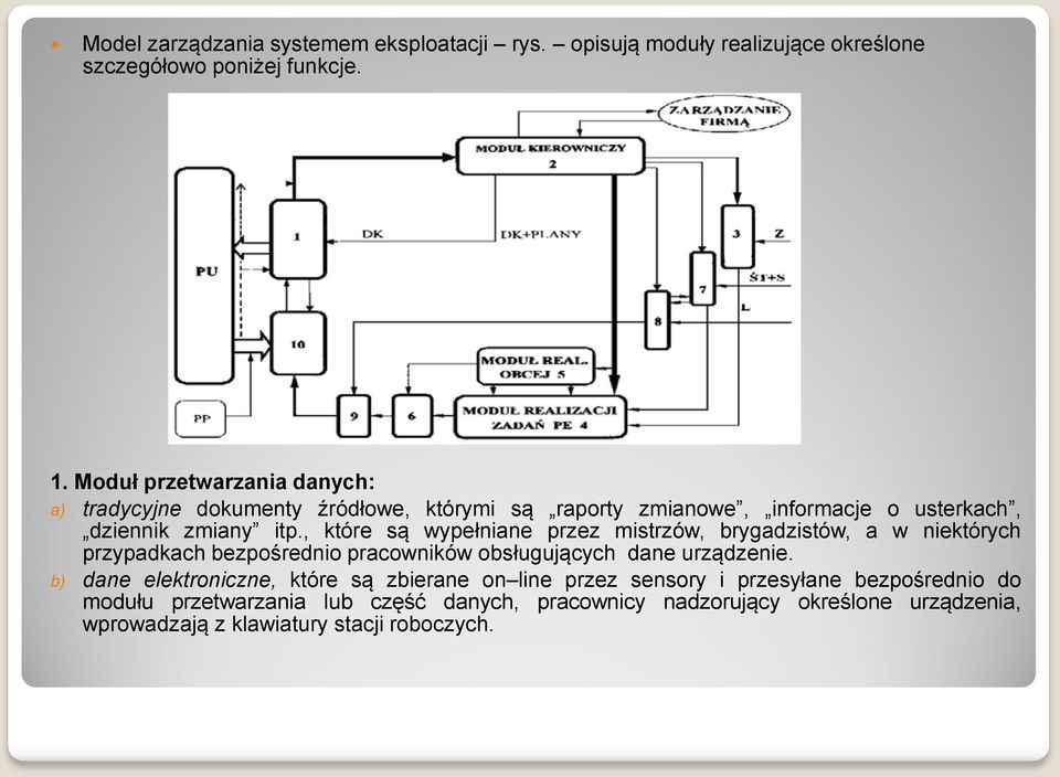 , które są wypełniane przez mistrzów, brygadzistów, a w niektórych przypadkach bezpośrednio pracowników obsługujących dane urządzenie.