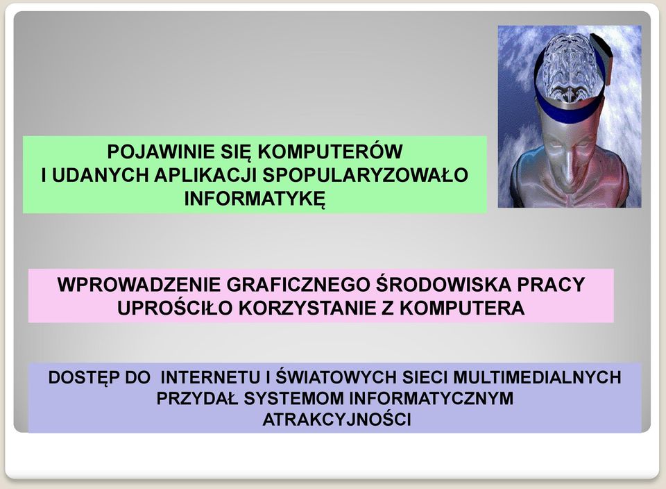 UPROŚCIŁO KORZYSTANIE Z KOMPUTERA DOSTĘP DO INTERNETU I