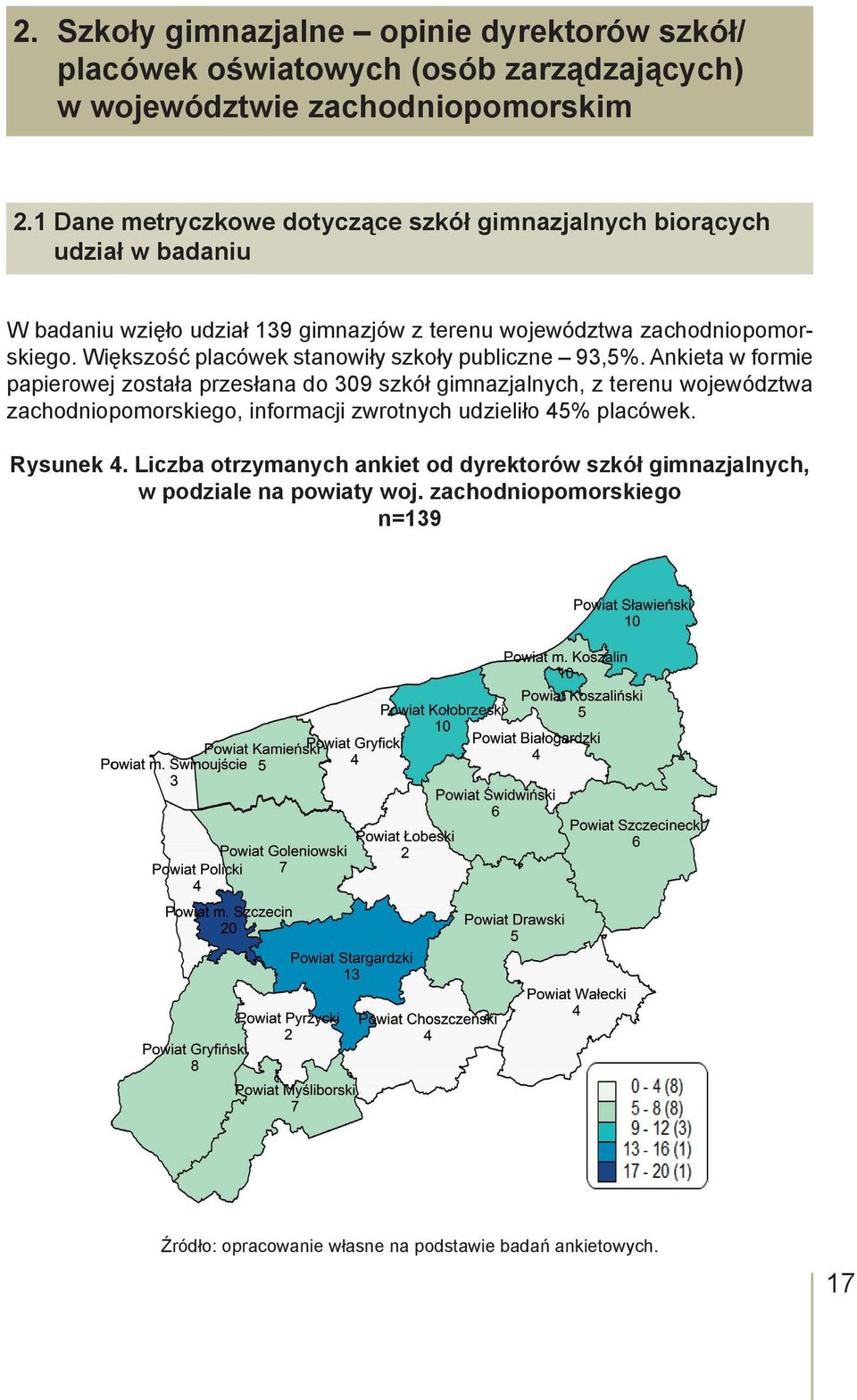 Większość placówek stanowiły szkoły publiczne 93,5%.