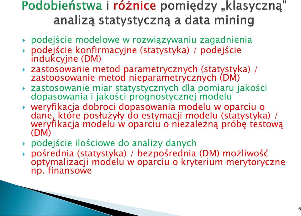 weryfikacja dobroci dopasowania modelu w oparciu o dane, które posłużyły do estymacji modelu (statystyka) / weryfikacja modelu w oparciu o niezależną próbę