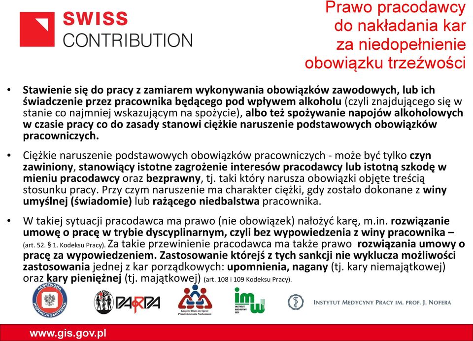 obowiązków pracowniczych.