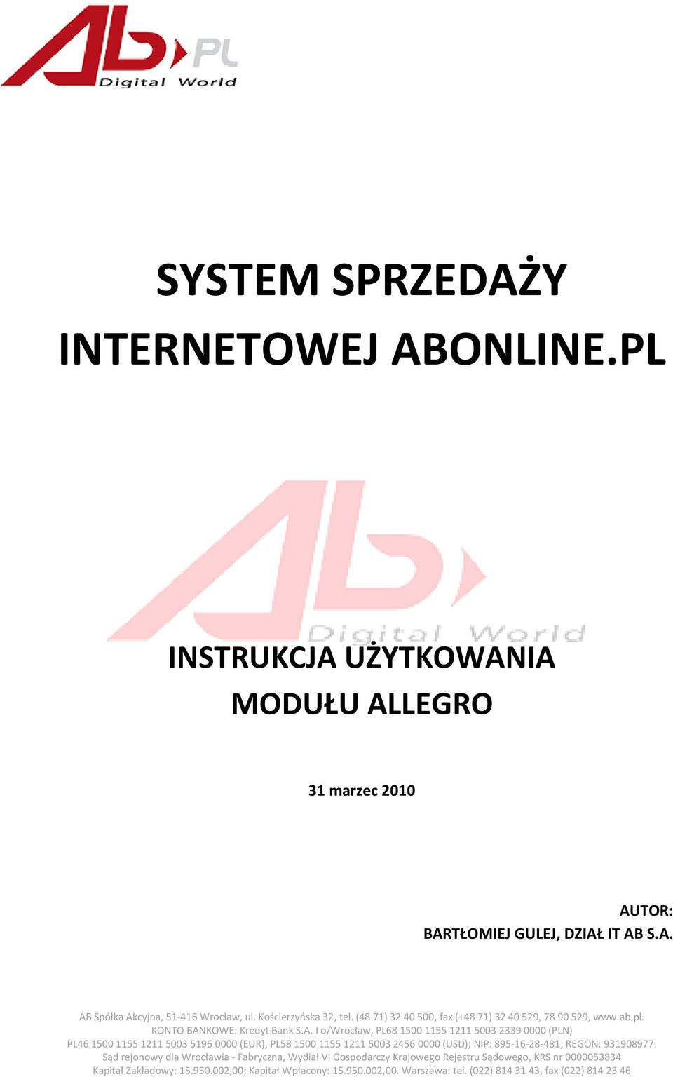 PL INSTRUKCJA UŻYTKOWANIA MODUŁU