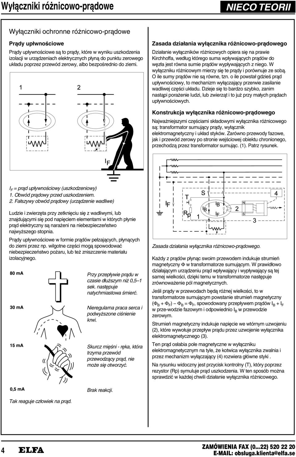 Zasada działania wył¼cznika ró nicowo-pr¼dowego Działanie wył¼czników ró nicowych opiera si¹ na prawie Kirchhoffa, według którego suma wpływaj¼cych pr¼dów do w¹zła jest równa sumie pr¼dów