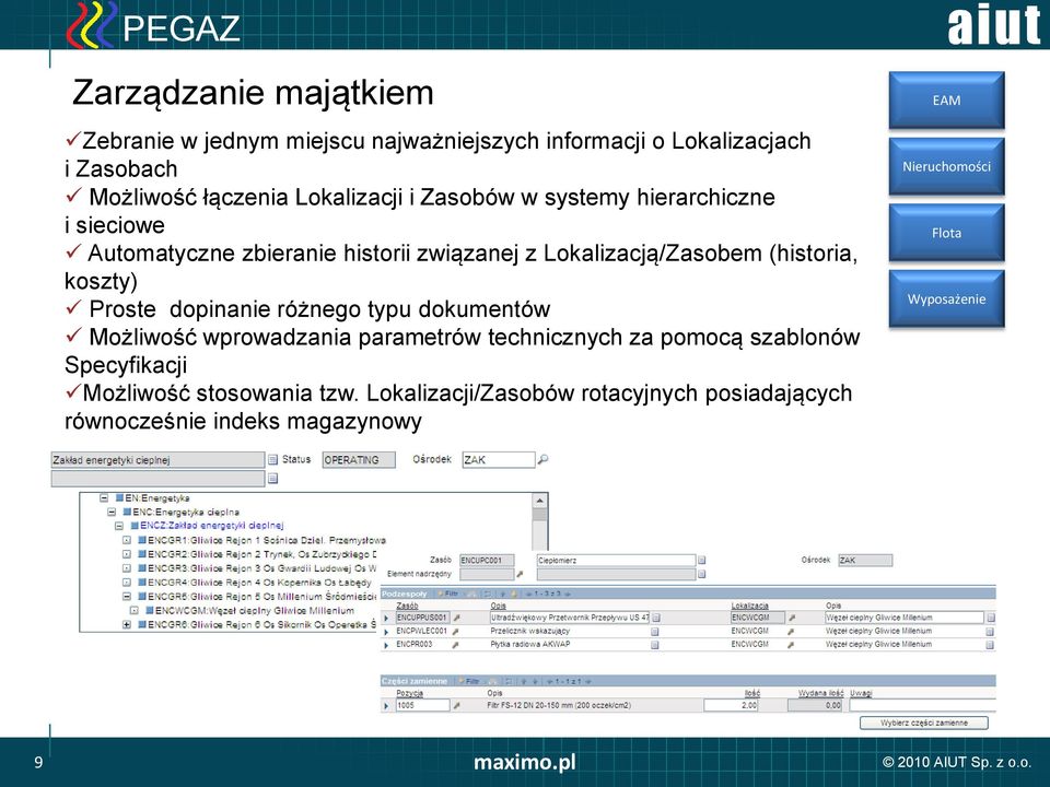 Proste dopinanie różnego typu dokumentów Możliwość wprowadzania parametrów technicznych za pomocą szablonów Specyfikacji Możliwość