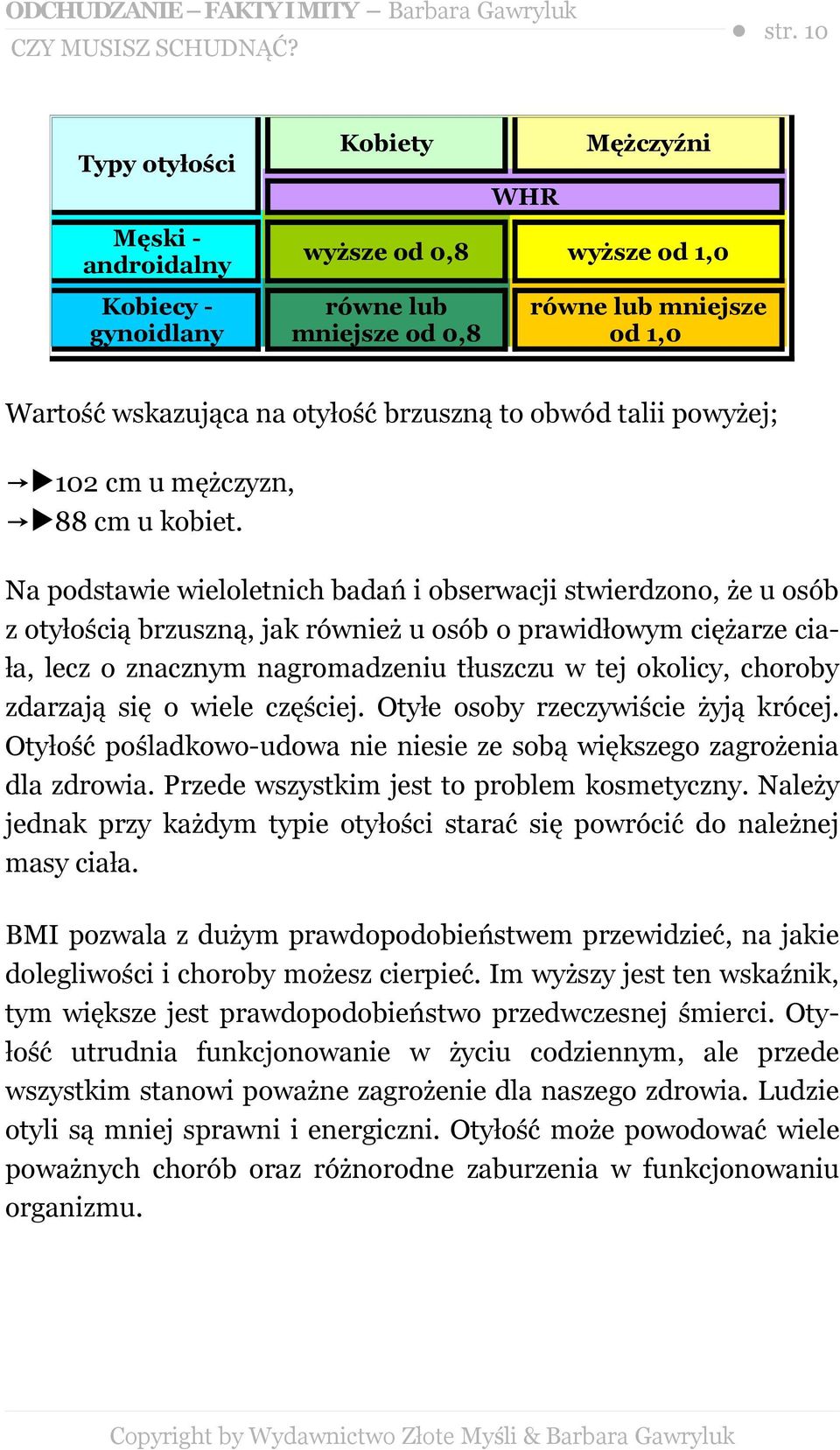 to obwód talii powyżej; 102 cm u mężczyzn, 88 cm u kobiet.