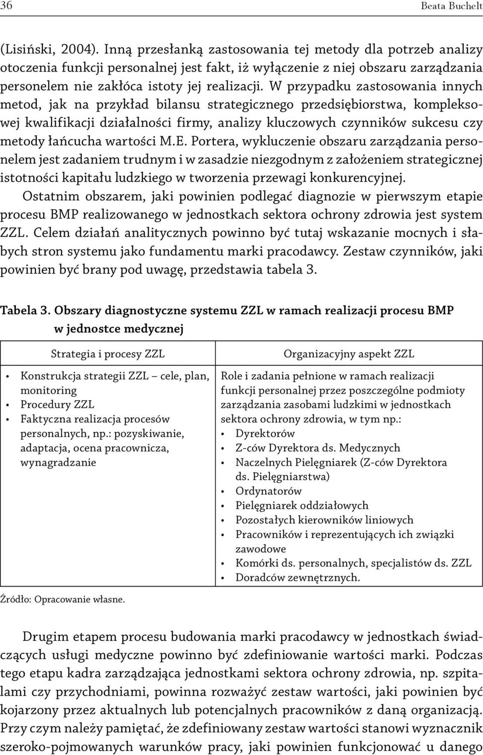 W przypadku zastosowania innych metod, jak na przykład bilansu strategicznego przedsiębiorstwa, kompleksowej kwalifikacji działalności firmy, analizy kluczowych czynników sukcesu czy metody łańcucha