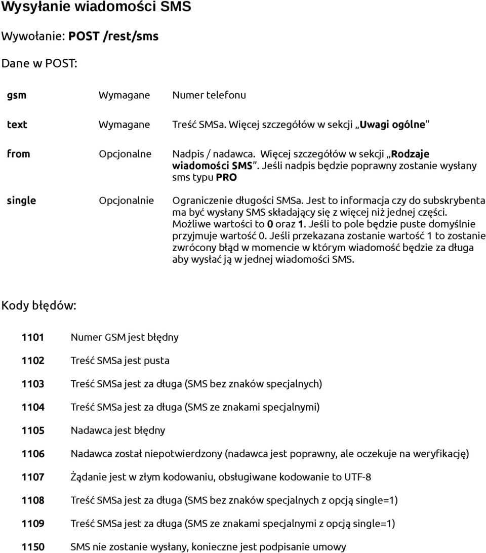 Jest to informacja czy do subskrybenta ma być wysłany SMS składający się z więcej niż jednej części. Możliwe wartości to 0 oraz 1. Jeśli to pole będzie puste domyślnie przyjmuje wartość 0.