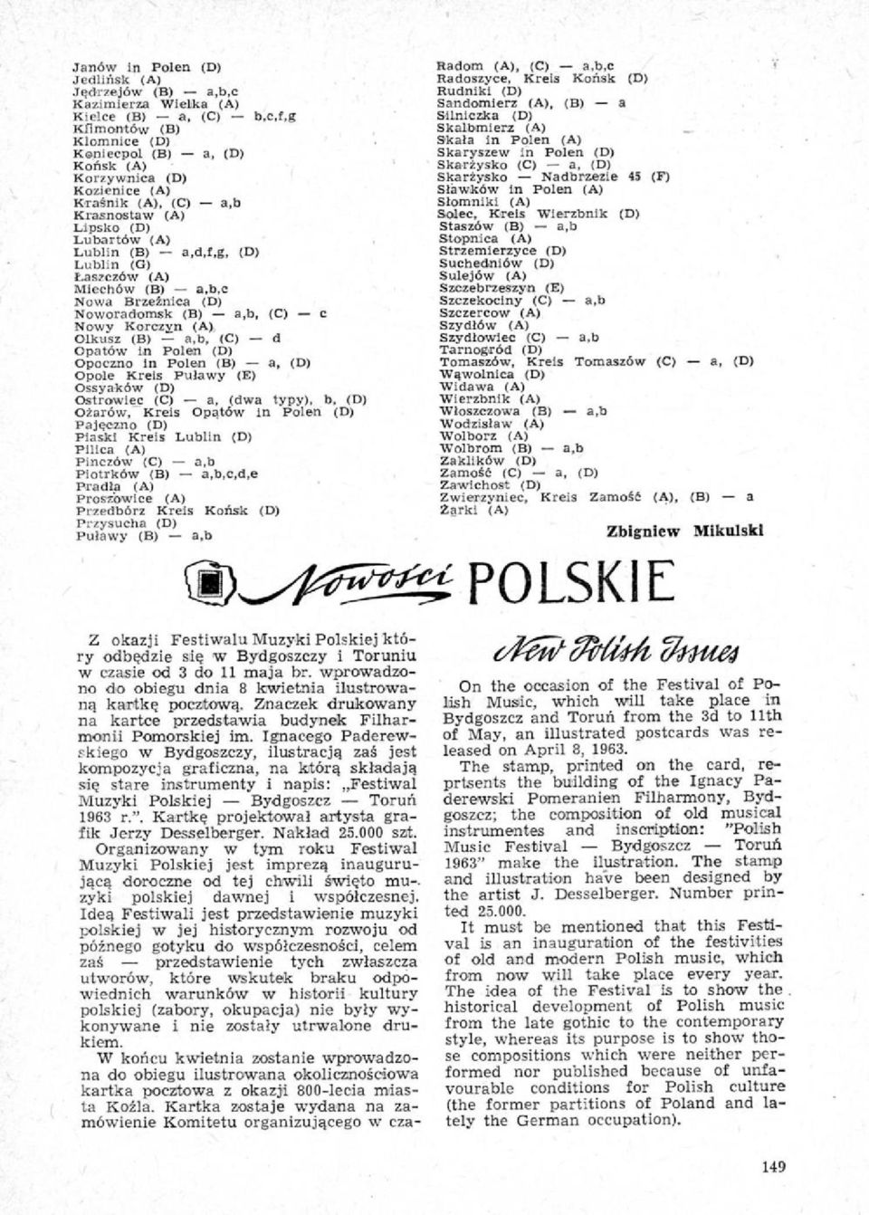 (C) d Opatów in Polen (D) Opoczno in Polon (B) a, (D) Opole Kreis Puławy (E) Ossyaków (D) Ostrowiec (C) a, (dwa typy), b, (D) Ożarów,Kreis Opatów In Polan (D) Pajęczno (D) Piaski Kreis Lublin (D)