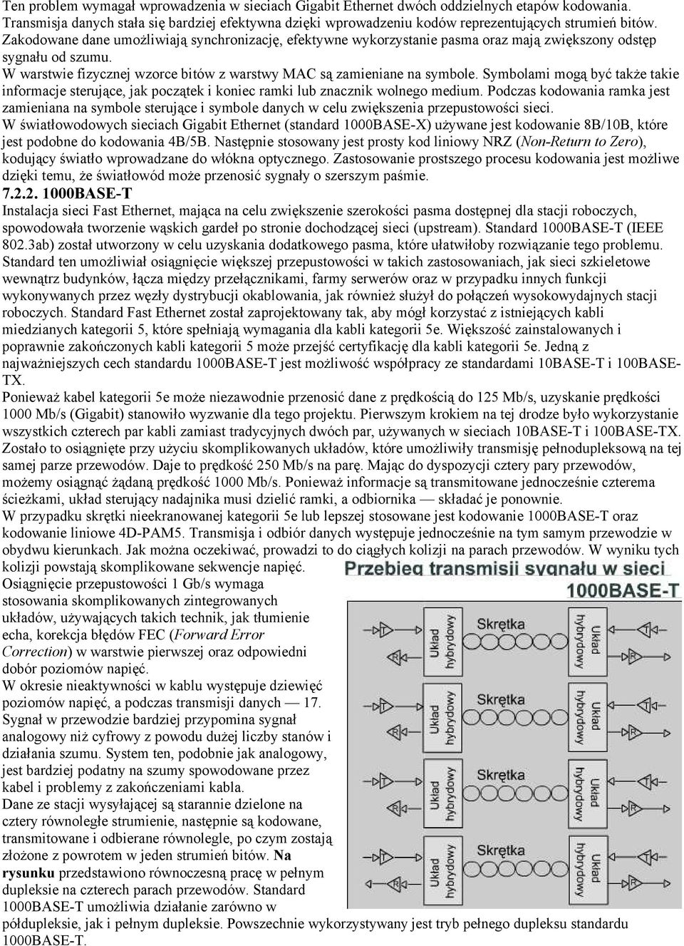 Zakodowane dane umożliwiają synchronizację, efektywne wykorzystanie pasma oraz mają zwiększony odstęp sygnału od szumu. W warstwie fizycznej wzorce bitów z warstwy MAC są zamieniane na symbole.