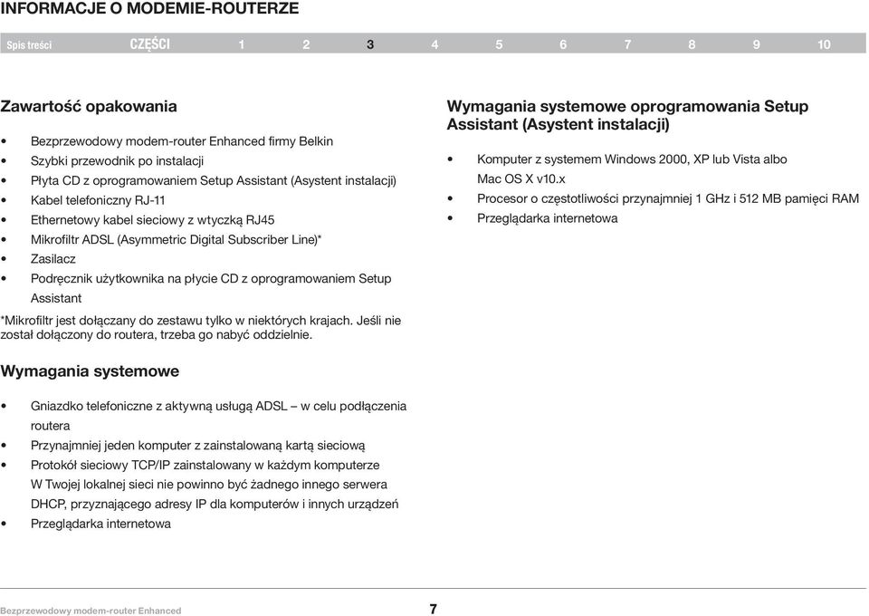 zestawu tylko w niektórych krajach. Jeśli nie został dołączony do routera, trzeba go nabyć oddzielnie.