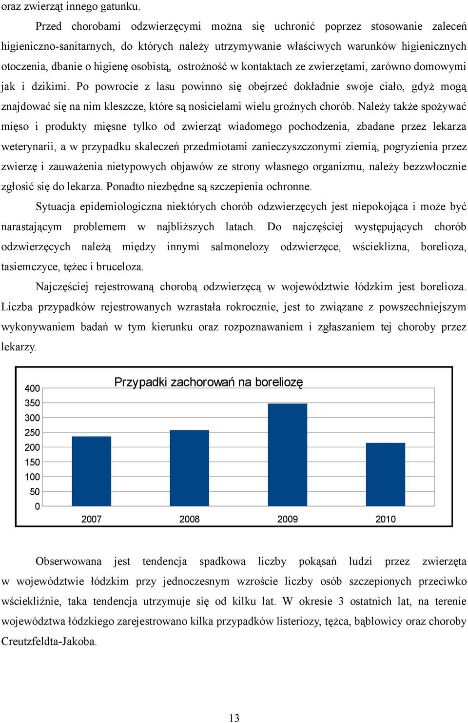 osobistą, ostrożność w kontaktach ze zwierzętami, zarówno domowymi jak i dzikimi.