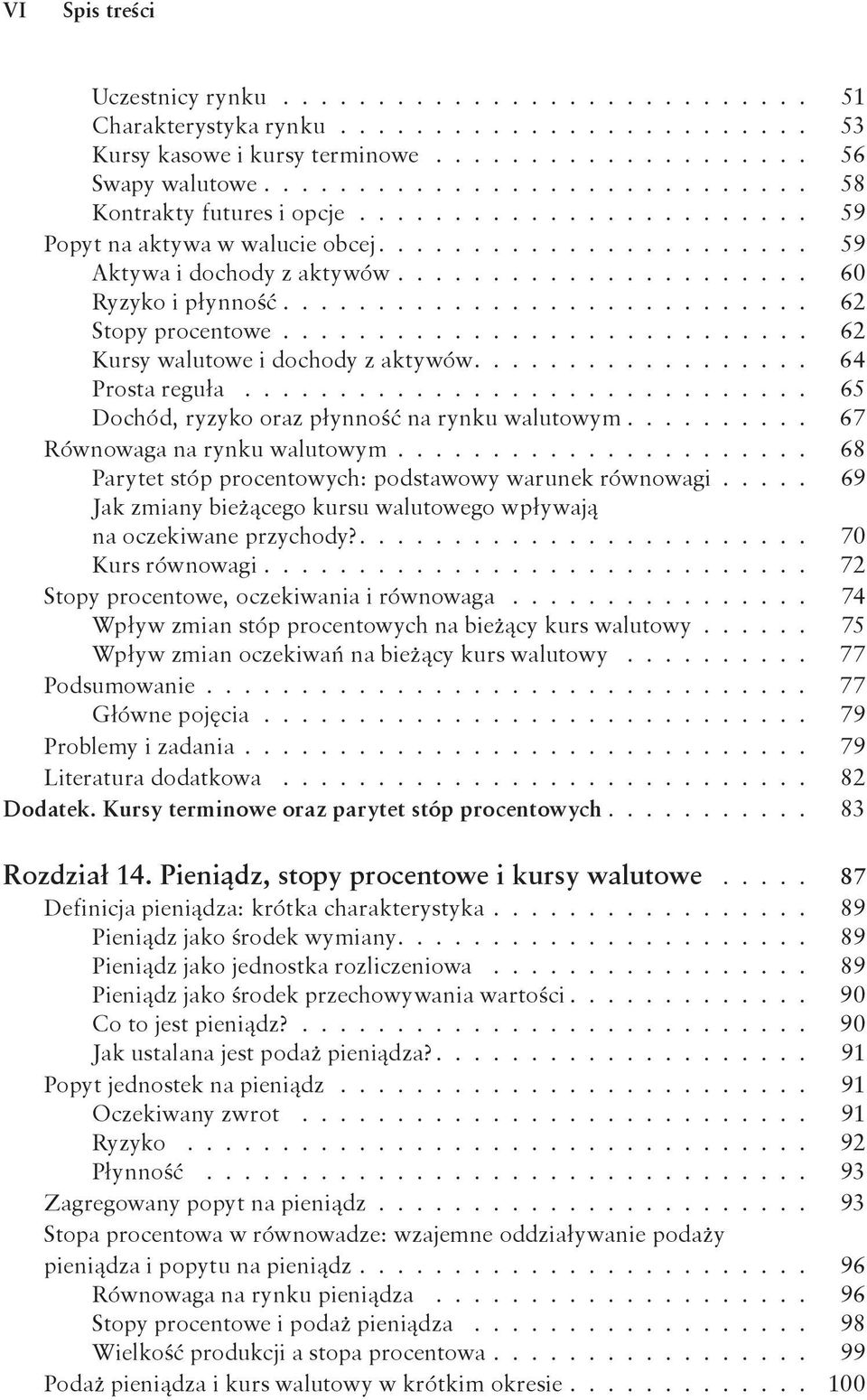 ........................... 62 Kursy walutowe i dochody z aktywów.................. 64 Prosta reguła.............................. 65 Dochód, ryzyko oraz płynnoś na rynku walutowym.