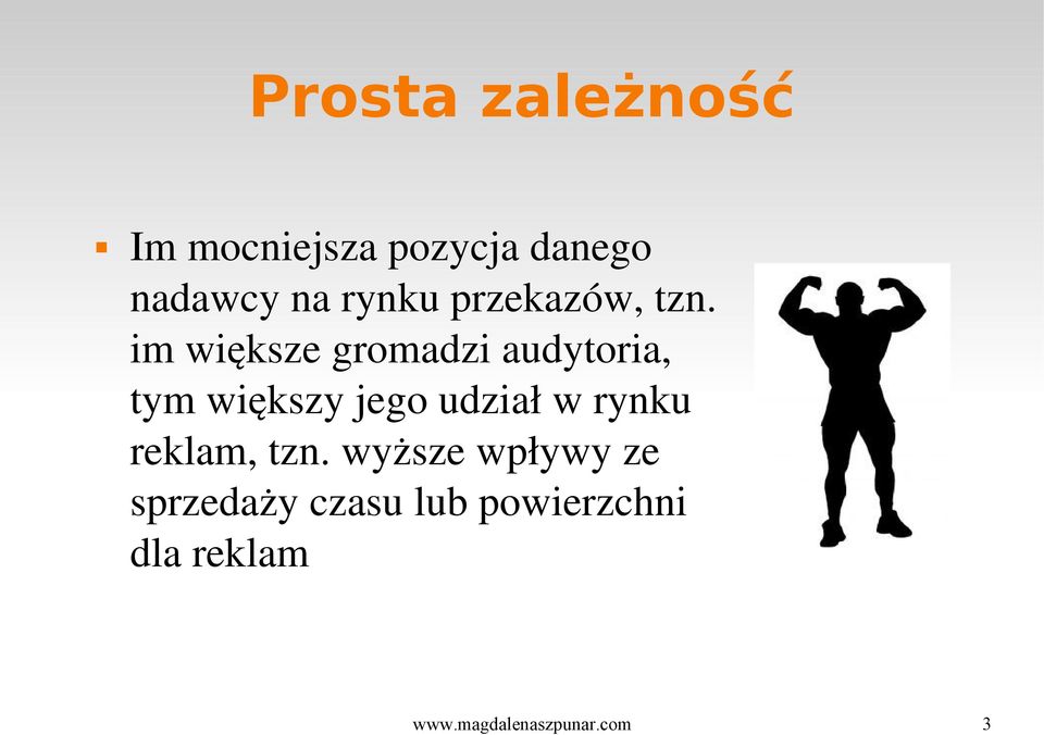 im większe gromadzi audytoria, tym większy jego udział w