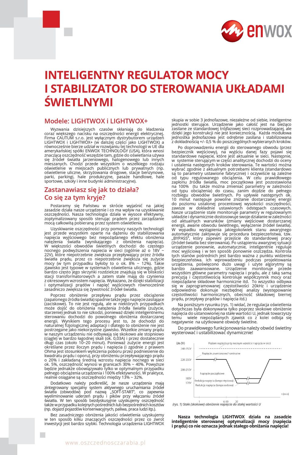 jest wyłącznym dystrybutorem urządzeń LIGHTWOX i LIGHTWOX+ (w dalszej części jako LIGHTWOX) a równocześnie bierze udział w rozwijaniu tej technologii w UE dla amerykańskiej spółki ENWOX TECHNOLOGY