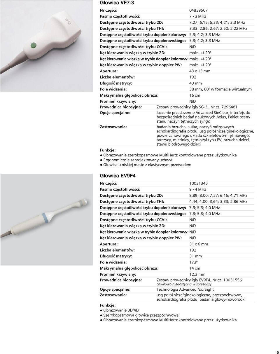 +/-20 43 x 13 mm 40 mm 38 mm, 60 w formacie wirtualnym 16 cm Prowadnica biopsyjna: Zestaw prowadnicy igły SG-3, Nr cz.