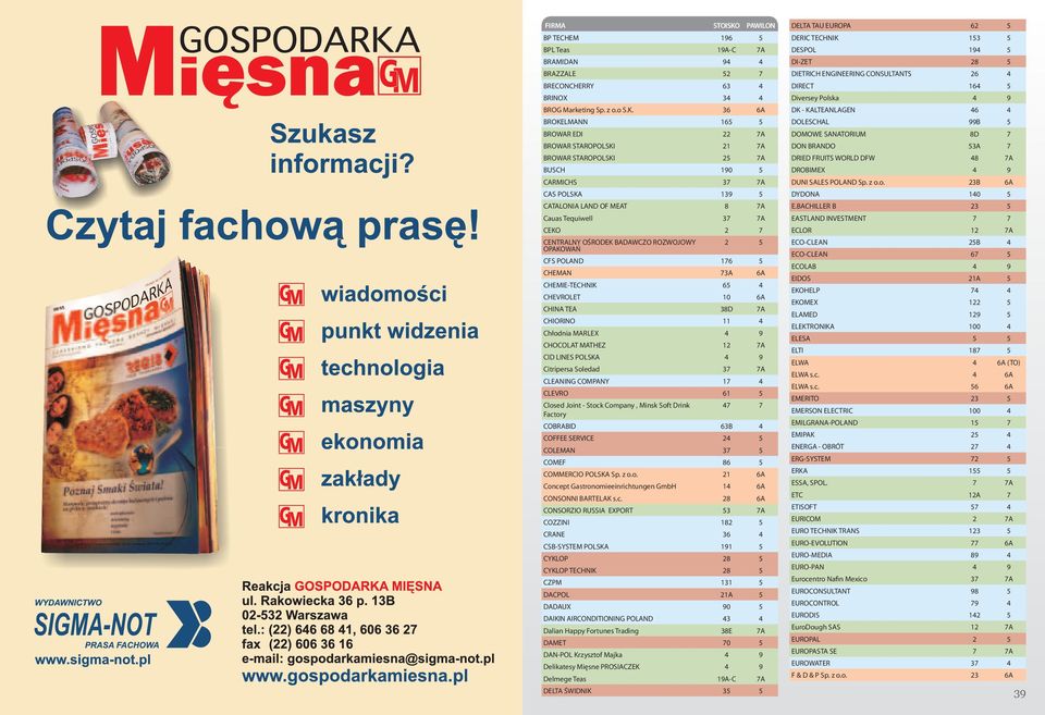 36 6A DK - KALTEANLAGEN 6 BROKELMANN 16 DOLESCHAL 99B BROWAR EDI 22 DOMOWE SANATORIUM 8D BROWAR STAROPOLSKI 21 DON BRANDO 3A BROWAR STAROPOLSKI 2 DRIED FRUITS WORLD DFW 8 2 CH 190 CARMICHS 3 CAS