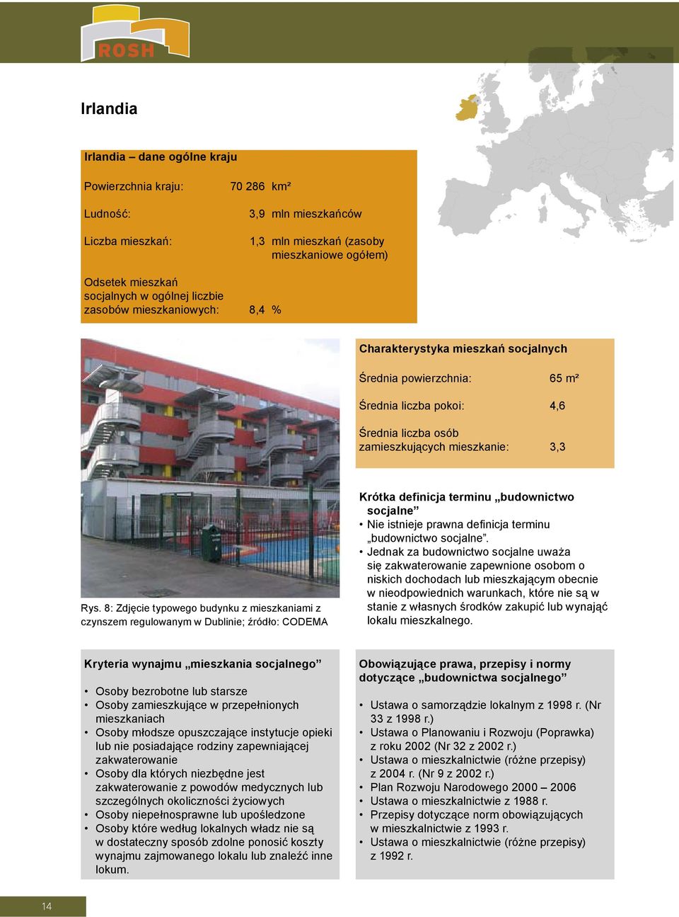 8: Zdjęcie typowego budynku z mieszkaniami z czynszem regulowanym w Dublinie; źródło: CODEMA Krótka definicja terminu budownictwo socjalne Nie istnieje prawna definicja terminu budownictwo socjalne.
