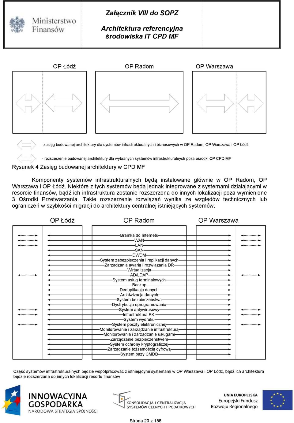 Niektóre z tych systemów będą jednak integrowane z systemami działającymi w resorcie finansów, bądź ich infrastruktura zostanie rozszerzona do innych lokalizacji poza wymienione 3 Ośrodki