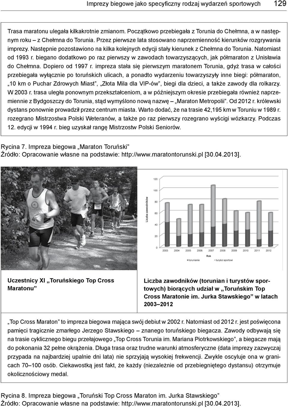 biegano dodatkowo po raz pierwszy w zawodach towarzyszących, jak półmaraton z Unisławia do Chełmna. Dopiero od 1997 r.