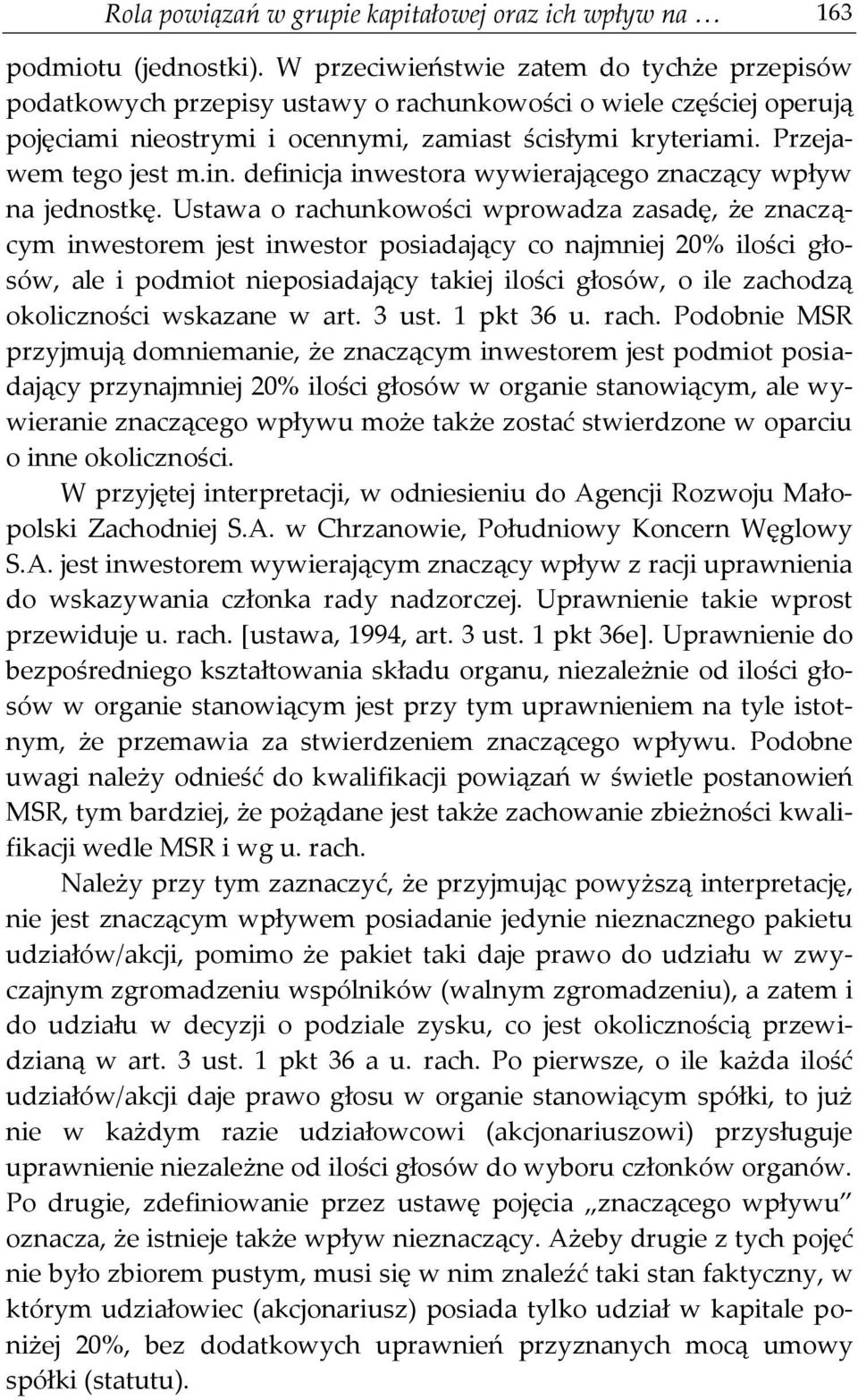 definicja inwestora wywierającego znaczący wpływ na jednostkę.