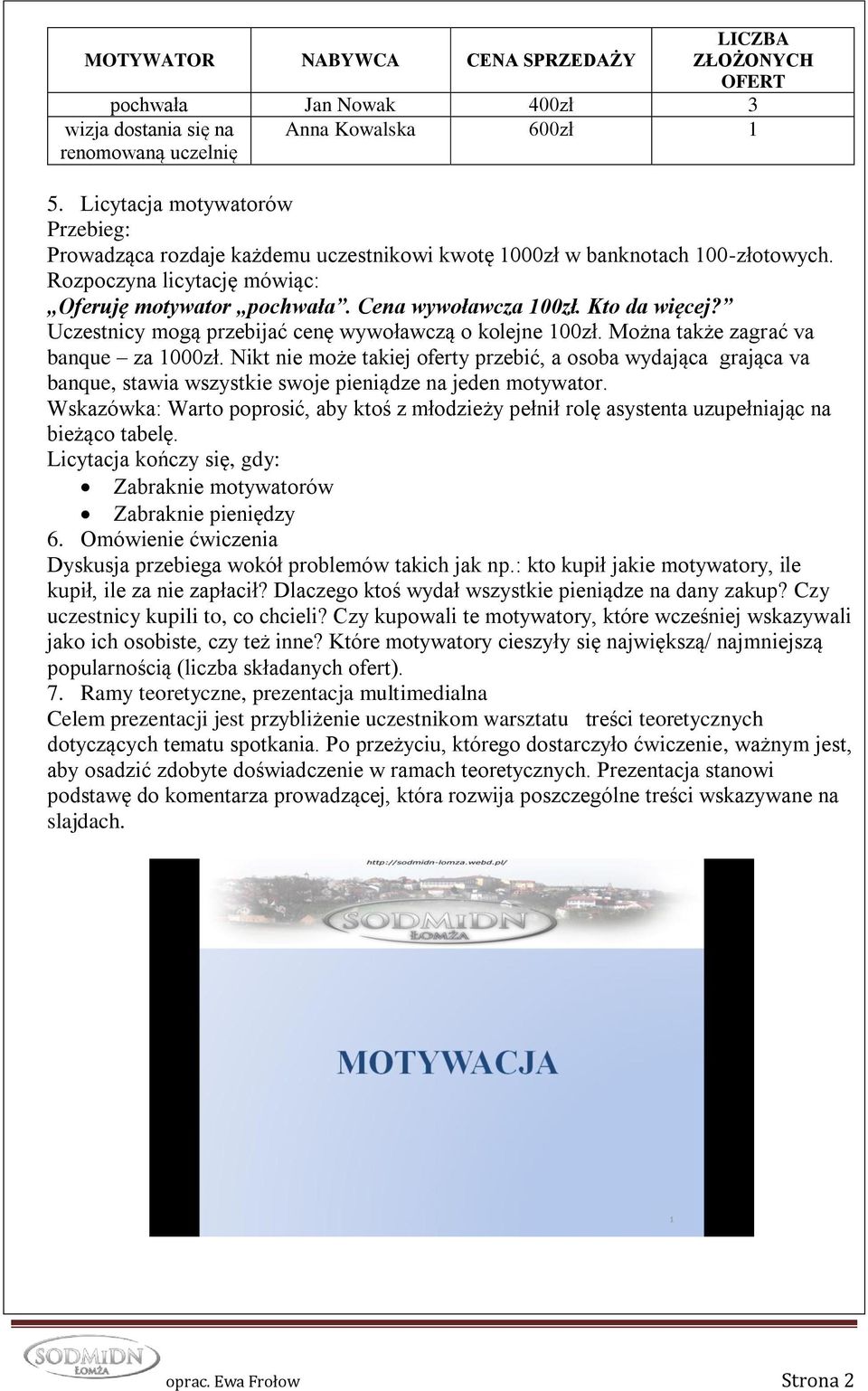 Kto da więcej? Uczestnicy mogą przebijać cenę wywoławczą o kolejne 100zł. Można także zagrać va banque za 1000zł.