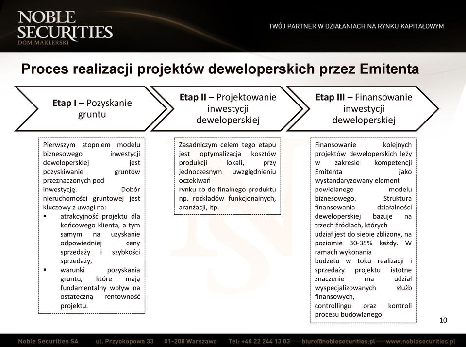 Dobór nieruchomości gruntowej jest kluczowy z uwagi na: atrakcyjność projektu dla końcowego klienta, a tym samym na uzyskanie odpowiedniej ceny sprzedaży i szybkości sprzedaży, warunki pozyskania