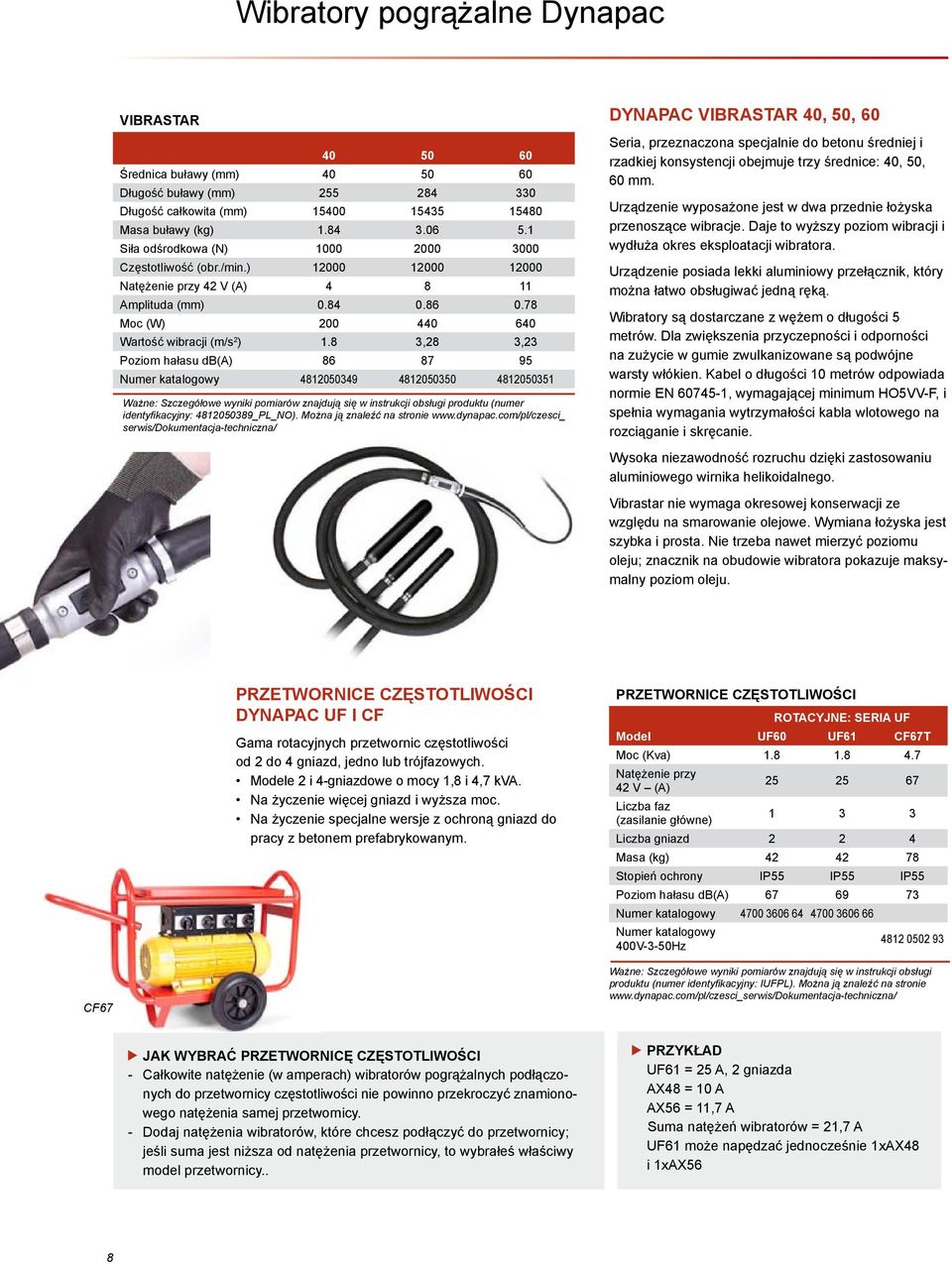 8 3,28 3,23 Poziom hałasu db(a) 86 87 95 Numer katalogowy 4812050349 4812050350 4812050351 Ważne: Szczegółowe wyniki pomiarów znajdują się w instrukcji obsługi produktu (numer identyfikacyjny: