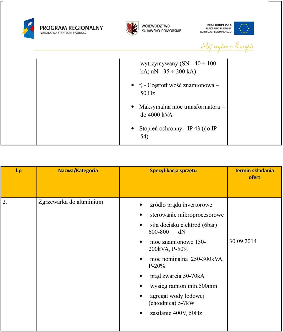 Zgrzewarka do aluminium źródło prądu invertorowe sterowanie mikroprocesorowe siła docisku elektrod (6bar) 600-800 dn moc znamionowe